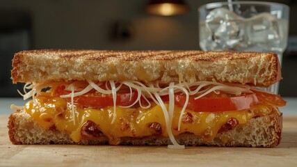 sandwich with melted cheese