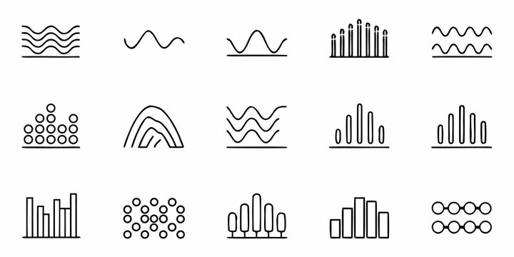 Dynamic data visualization icons and charts representing growth, trends, and information flow, perfect for modern business and technology presentations