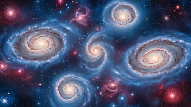 Cosmic Dance of Galaxies - A Celestial Ballet.