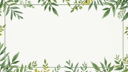 Green eco-friendly themed certificate with soft watercolor style leaf illustration