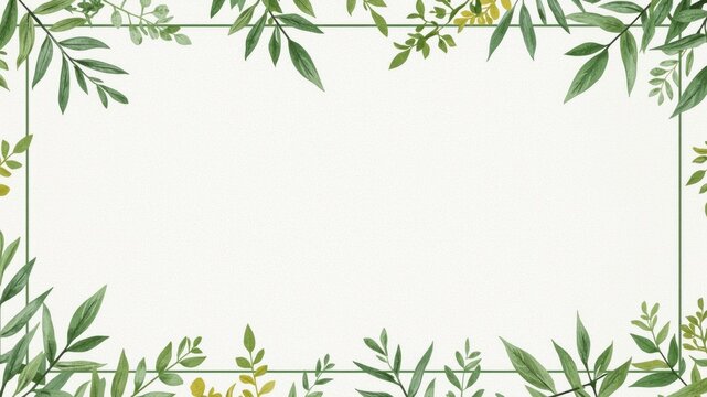 Green eco-friendly themed certificate with soft watercolor style leaf illustration