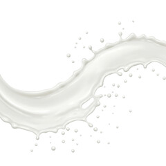 White liquid milk or cream splash wave isolated on clean background for advertising and packaging design