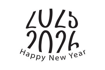 2026 logo concept for calendar, poster, flyer, banner. Modern design for calendar, invitations, greeting cards. Set of new year logo text design. stock illustration in eps 10.