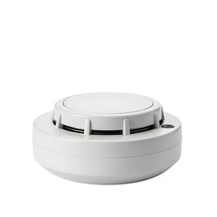 Modern white fire and smoke detector alarm system device isolated on pure white background