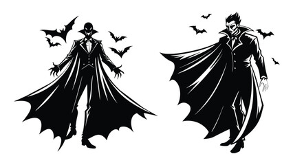 Vampire Halloween Character Vector Illustration