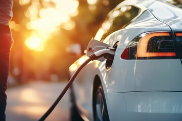 電気自動車の充電シーン