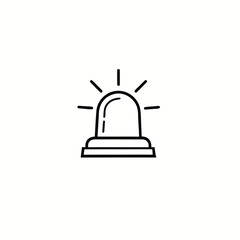 SOS siren alarm line icon vector illustration. Emergency alarm sign. SOS emergency alert. Emergency siren light Icon. Emergency siren icon style warning icon symbol.

