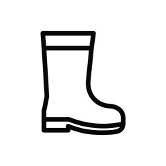 Boot line icon, simple footwear outline in minimal style on white background