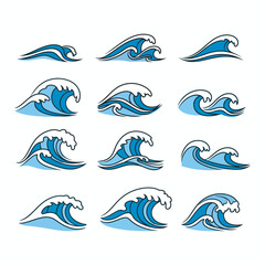 set pack vector design minimalist style waves