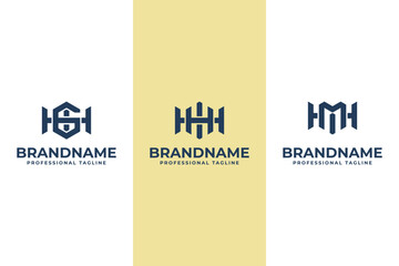 Letters HGI HHI HMI Hexagon Logo, for IGH GHI IHH HIH IMH MHI initials