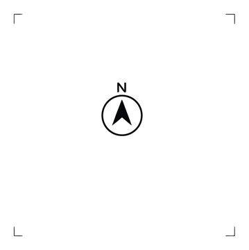 North arrow compus. Arrow Compass Icon Vector Logo Template. North Direction.

