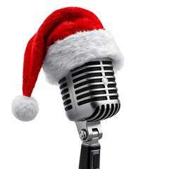 Microphone with Santa hat