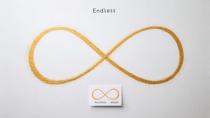 A luminous golden line forms an endless infinity symbol