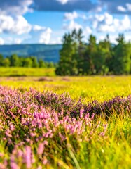 Lush meadow with vibrant wildflowers