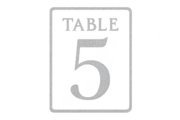 Table five number sign wedding event seating
