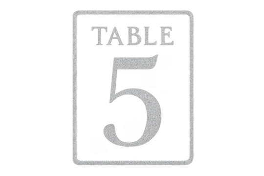 Table five number sign wedding event seating