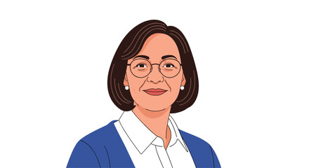 Fototapeta premium An accomplished woman with glasses smiles warmly.