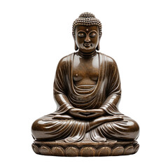 Buddha statue bronze, seated position, lotus base, meditative expression
