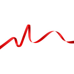 wavy red ribbon element decoration