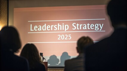 Leadership Strategy Presentation 2025 Audience Engaged in Corporate Meeting and Development Discussion