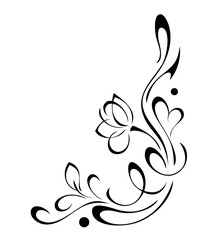 decorative corner design with floral pattern and curls