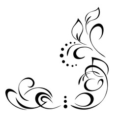 decorative corner design with floral pattern and curls