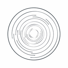 Concentric circles and lines create an abstract, dynamic visual pattern.