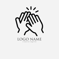 aapplause icon clap hand gesture silhoutte vector style with white background