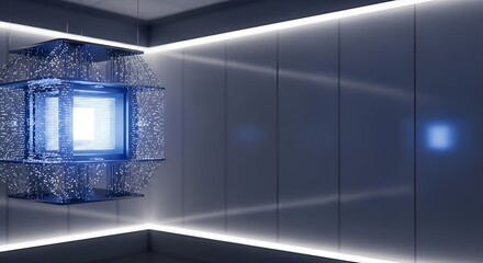 Abstract Futuristic Data Core and Network Connections in a Modern Digital Environment