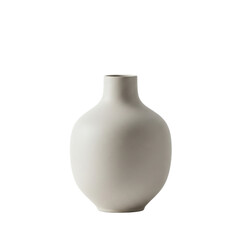 Minimalist matte gray ceramic vase isolated for modern interior design and decoration isolated PNG with Transparent Background
