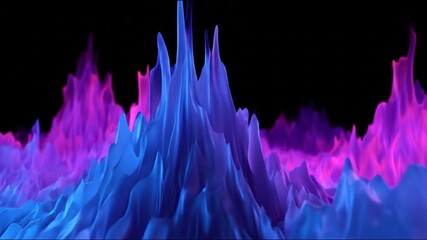 Abstract image with translucent blue and purple waves against a solid black background - Powered by Adobe