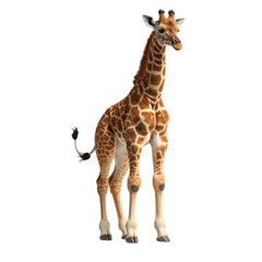 Obraz premium Baby giraffe, on transparent background, cutout