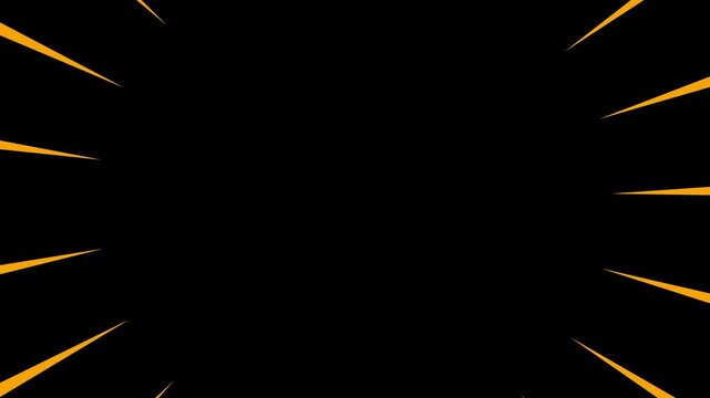 Anime speed lines yellow motion background with dynamic fast movement effect and comic action energy animation