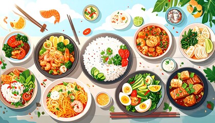 Asian Cuisine Dishes