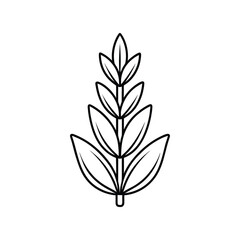 Minimal lavender flower outline vector with white background. Great for aromatherapy, skincare branding, and natural design projects.
