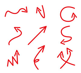 Different Types of Red Direction Arrows