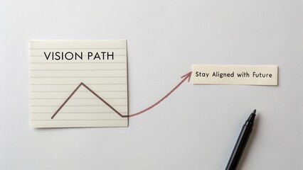 Visualization of Strategic Growth with Path to Success Concept on a Notepad with Pen Beside It