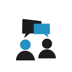 Communication icon. Talk. Talk icon. Talking each other vector icon flat. Speech bubble, chat, meeting, conversation.

