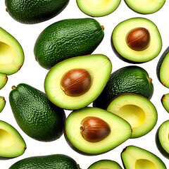 Sliced avocados on a dark background, vibrant and healthy produce