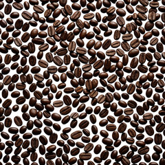 Roasted coffee beans background, texture, dark brown color and oily surface