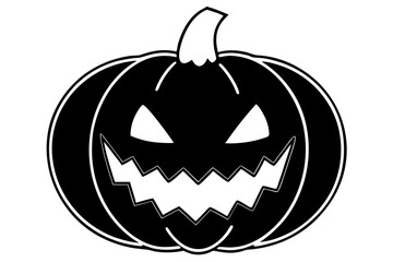 halloween pumpkin silhouette vector white background