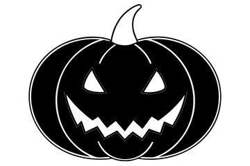 halloween pumpkin silhouette vector white background