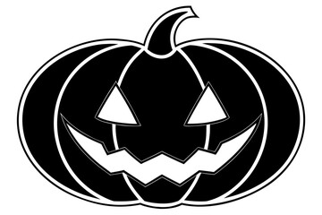 halloween pumpkin silhouette vector white background