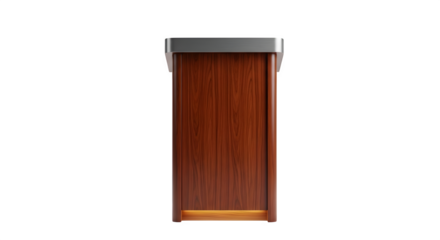 Classic wooden podium isolated on transparent background for professional presentations