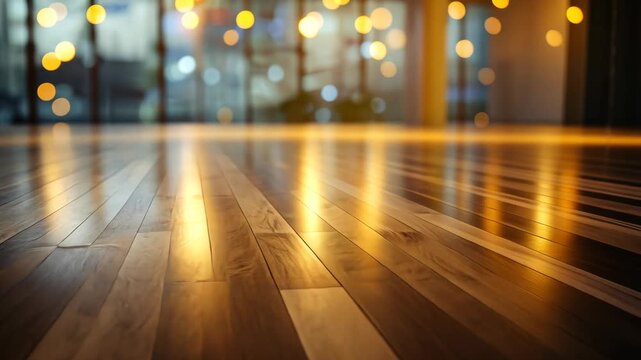 Elegant Wooden Floor with Bokeh.