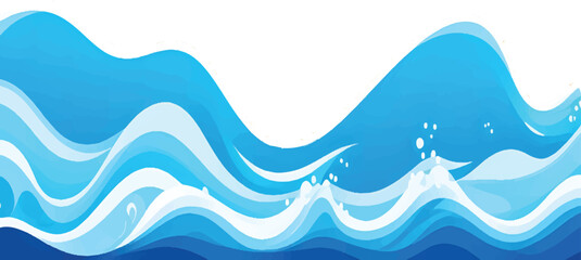 Abstract blue wave pattern vector illustration for a modern ocean concept design background