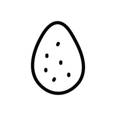 Egg line icon, simple outline of fruit with seeds, minimal design for healthy food or summer concept