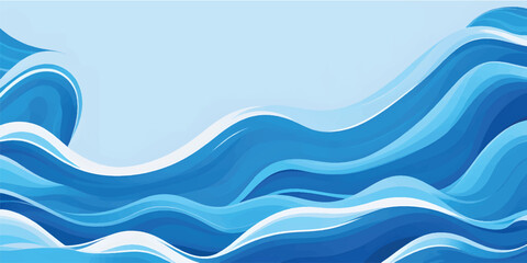 Fototapeta premium Abstract blue wave design with a flowing liquid pattern for a modern vector wallpaper backdrop