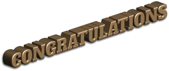 Vector art of 3d metallic letters spelling out congratulations