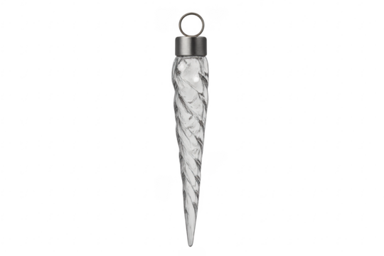 Clear glass icicle ornament hanging for christmas decoration